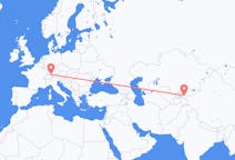 Flyreiser fra Osj, Kirgisistan til Friedrichshafen, Tyskland