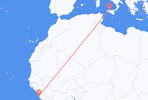Flyrejser fra Freetown, Sierra Leone til Palermo, Italien