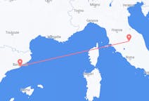 Flyreiser fra Barcelona, Spania til Perugia, Italia