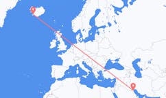 航班从科威特科威特城市到雷克雅维克市，冰岛塞尔