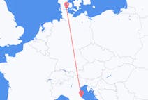 Vluchten van Sønderborg, Denemarken naar Rimini, Italië