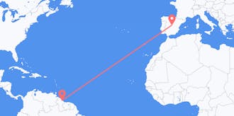 Flights from Guyana to Spain