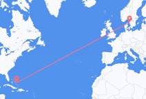 Flüge von Insel San Salvador, die Bahamas nach Göteborg, Schweden