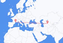 Loty z Urgencz, Uzbekistan z Montpellier, Francja