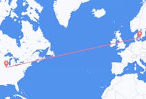 Flyrejser fra Peoria, USA til København, Danmark