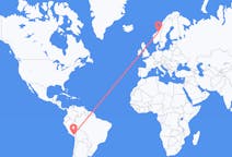 Flyrejser fra Arequipa, Peru til Trondheim, Norge
