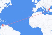 Flyreiser fra Bucaramanga, Colombia til Izmir, Tyrkia