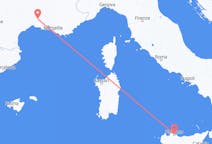 Flug frá Nimes, Frakklandi til Palermo, Ítalíu