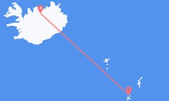Flyreiser fra Westray, Storbritannia til Akureyri, Island