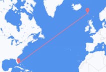 Flyg från Miami, USA till Sørvágur, Färöarna