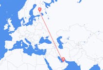 Flyrejser fra Abu Dhabi, De Forenede Arabiske Emirater til Savonlinna, Finland