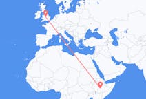 Flights from Goba, Ethiopia to Birmingham, England