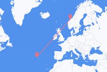 Fly fra Kristiansund til Terceira
