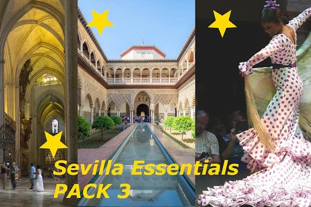 Essential Sevilla: Rigtig Alcazar-guidet tur + katedral + Flamenco Show