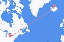 Loty z Cleveland, Stany Zjednoczone do Akureyri, Islandia
