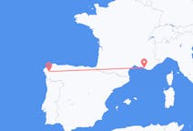 Flyrejser fra Santiago de Compostela, Spanien til Marseille, Frankrig