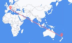 出发地 新西兰凯里凯里目的地 意大利热那亚的航班