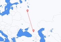 Vluchten van Moskou, Rusland naar Mineralnye Vody, Rusland