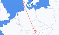 Flights from the city of Klagenfurt to the city of Esbjerg