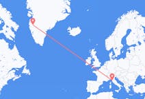 Loty z Piza, Włochy do Kangerlussuaqa, Grenlandia