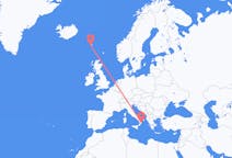 Vluchten van Crotone, Italië naar Sørvágur, Faeröer