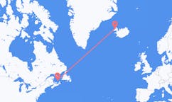 Vluchten van de stad Les Îles-de-la-Madeleine, Québec naar de stad Ísafjörður