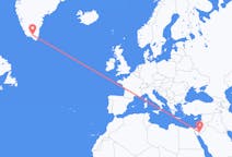 Flyrejser fra Akaba, Jordan til Narsarsuaq, Grønland