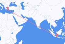 出发地 印度尼西亚三寶瓏目的地 希腊圣托里尼的航班