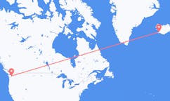 Vluchten van Seattle, Verenigde Staten naar Reykjavík, IJsland
