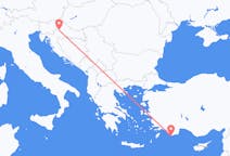 Flyg från Kastellorizo, Grekland till Zagreb, Kroatien
