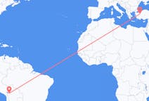 Flyreiser fra La Paz, Bolivia til Kutahya, Tyrkia