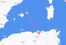 出发地 阿尔及利亚出发地 君士坦丁目的地 西班牙Mahon的航班