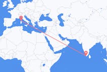 Vluchten van Trivandrum, India naar Figari, Frankrijk