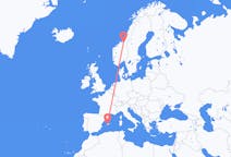 Flyg från Trondheim, Norge till Palma, Spanien