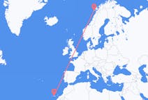 出发地 挪威出发地 莱克内斯目的地 西班牙特内里费岛的航班