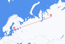 Vluchten van Norilsk naar Helsinki