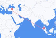Flug frá Siborong-Borong, Indónesíu til Adana, Tyrklandi