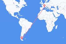 Vols depuis la ville de Punta Arenas vers la ville de Toulon