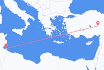 Loty z Dżerba, Tunezja z Kayseri, Turcja