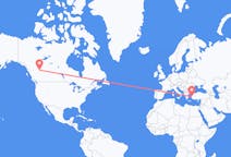 Flights from Dawson Creek, Canada to İzmir, Turkey