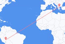 Flyreiser fra Puerto Maldonado, Peru til Thessaloniki, Hellas