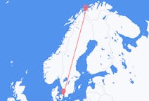 Vluchten van Kopenhagen naar Sørkjosen