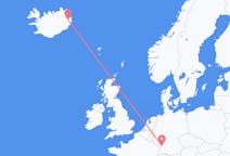 出发地 冰岛埃伊尔斯塔济目的地 德国卡尔斯鲁厄的航班