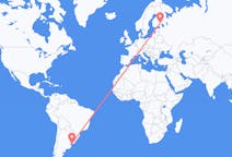 Flyreiser fra Montevideo, Uruguay til Nyslott, Finland