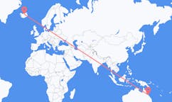 航班从澳大利亚普拉瑟潘市到阿克雷里市，冰岛塞尔