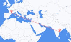 Vluchten van Rajahmundry naar Béziers