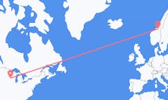 Vluchten van La Crosse, Verenigde Staten naar Trondheim, Noorwegen