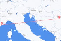 Flyg från Nice, Frankrike till Belgrad, Serbien