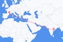 Flights from Rajahmundry, India to Perpignan, France