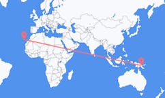 Flyreiser fra Lae, Papua Ny-Guinea til Santa Cruz de La Palma, Spania